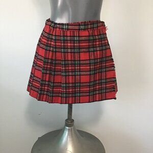 Vintage Wool Blend Tartan Plaid Kilt Mini Skirt Size XS
